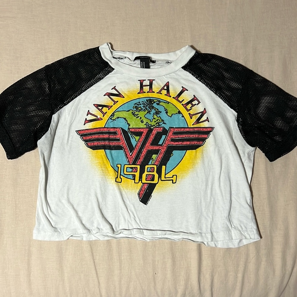 Van Halen Cropped Mesh Tee Shirt